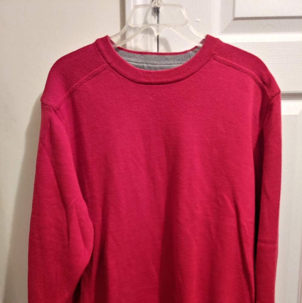 Red Talbots Men's Crew Neck Sweater Size Large